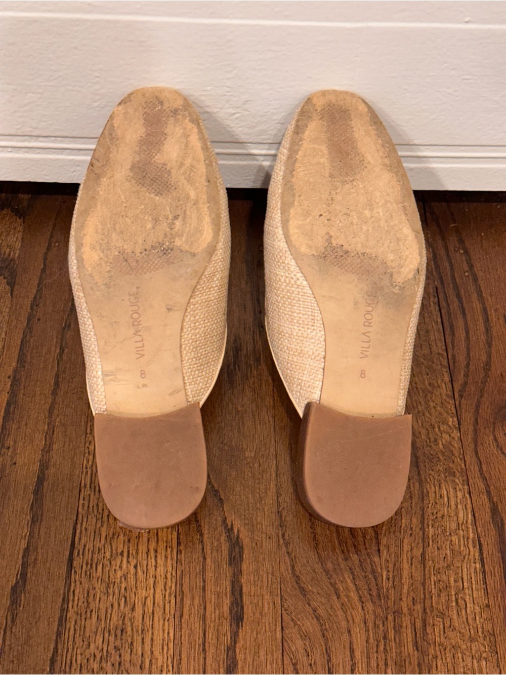 Villa Rouge Cream Rattan Loafer Mules - Picture 4 of 4